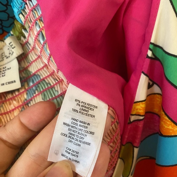 Rachel and Zoe Vibrant Halter Two Piece Set Crop Top Midi Skirt Jungle Floral - Picture 6 of 8